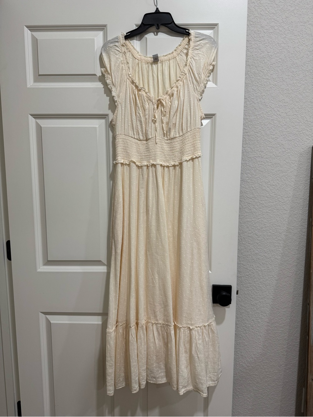 Old Navy Cream Ruffle-Trim Maxi Dress